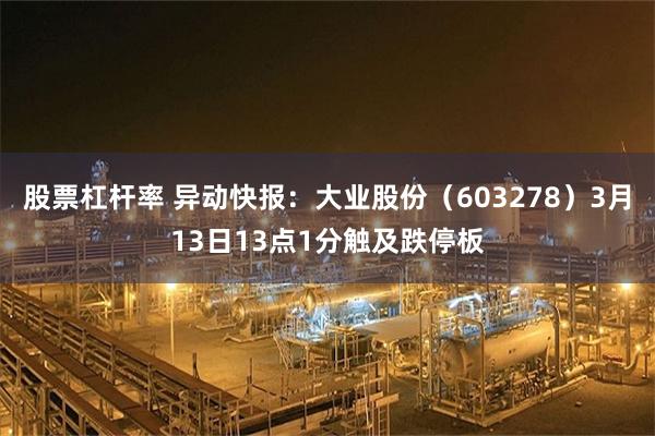股票杠杆率 异动快报：大业股份（603278）3月13日13点1分触及跌停板
